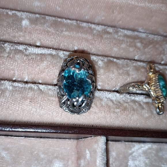 Vintage Blue Gemstone Ring Sz (Adjustable) - Picture 2 of 4